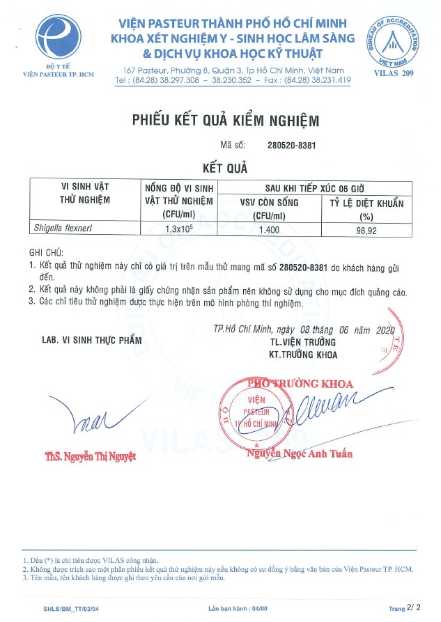 Chứng chỉ kháng khuẩn laminate aica